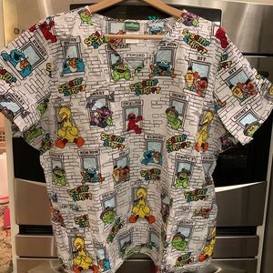 sesame street scrub top